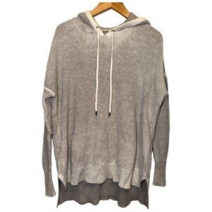 American Eagle Outfitters Light Gray Knit Hoodie Pullover Sweater